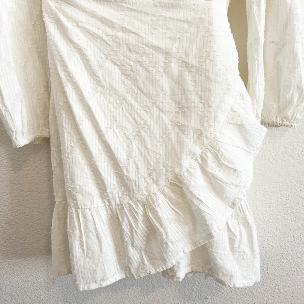 J. Crew NWT Puff Sleeve Wrap Dress 100% Cotton Size M - Picture 6 of 12